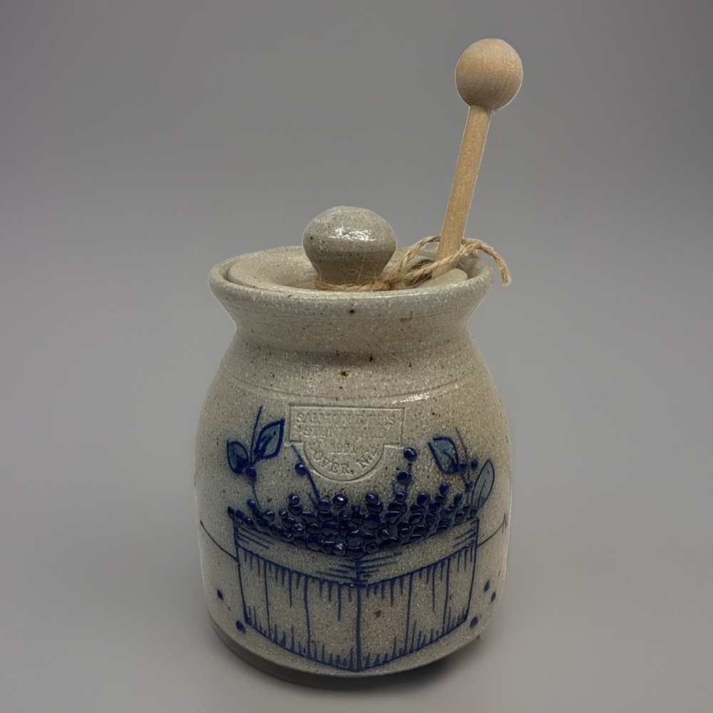 Salmon Falls Stoneware 1991 Honey Pot Dipper Lesa Morrissey Jamie Weiss Dover NH
